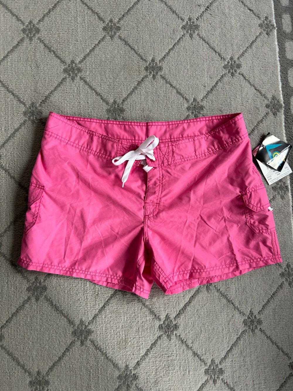 Kanu Surf Pink Swim Shorts with White Drawstring